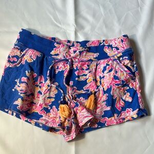 Lilly Pulitzer Women’s Jersey Shorts W/Drawstring with Tassels Size Med-GUC